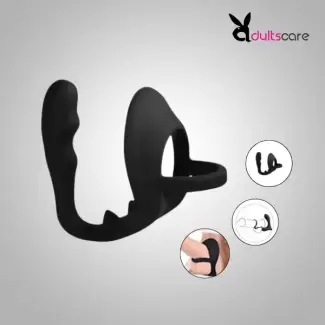Male Prostate Massager with Dual Penis Cock Ring