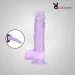 6.5 Purple Light Suction Slim Dildo