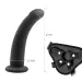 6 Inch Curved with Suction Cup Flexible Smooth Silicone Anal Dildo With Belt