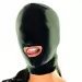 BONDAGE BDSM HOOD FETISH LOCKING OPEN MOUTH MASK (Black)