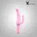 Pink Double Penetration Penis Shaped Dildo Vibrator