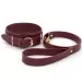 Burgundy Bondage Leather Restraint Set, Cuffs, and Collar