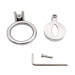 Stainless Steel Flat Chastity Cage Curve Ring Screw Locker