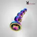 Colorful Curved 4 Bead Stimulating Unisex Butt Plug