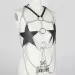 Sexy Star Faux Leather Body Harness Metal Chain Crop Top For Women