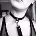PU Leather BDSM Collar with Leash Fetish Bondage