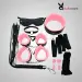 Pink & Black 8 Pcs set BDSM Bondage Kit Handcuffs