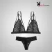 Plus Floral Lace Harness Bralette With Panty