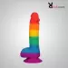 Realistic Rainbow Dildo with Suction Cup