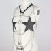 Sexy Star Faux Leather Body Harness Metal Chain Crop Top For Women