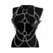 Sexy Star Faux Leather Body Harness Metal Chain Crop Top For Women