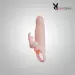 Soft Silicone Penis Extender Sleeve Dual Vibrator