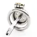 Stainless Steel Flat Chastity Cage With Urethral Penis Plug