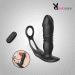Thrusting Prostate Massager Butt Plug Double Cock Penis Ring