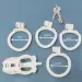 White Male Chastity Device with Adjustable 4 Rings