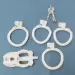 White Male Chastity Device with Adjustable 4 Rings