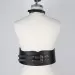 Leather belt harness bust body garters bondage choker