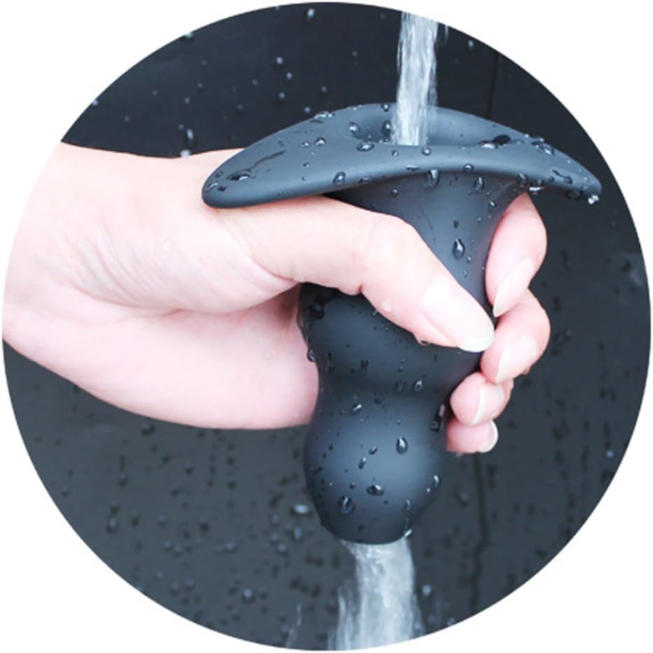 Medium Soft Silicone Hollow Enema Butt Plug Prostate Massager